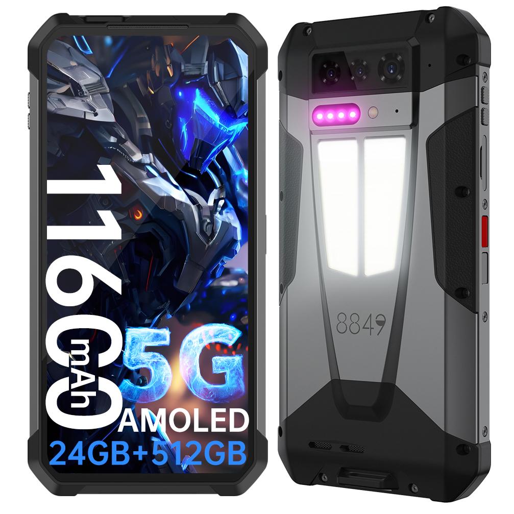 Unihertz 8849 Tank 4 projecteur Smartphone robuste 5G Vision nocturne 6.78 ''AMOLED 120Hz 12GB 512GB 11600mAh 66W 50MP caméra NFC
