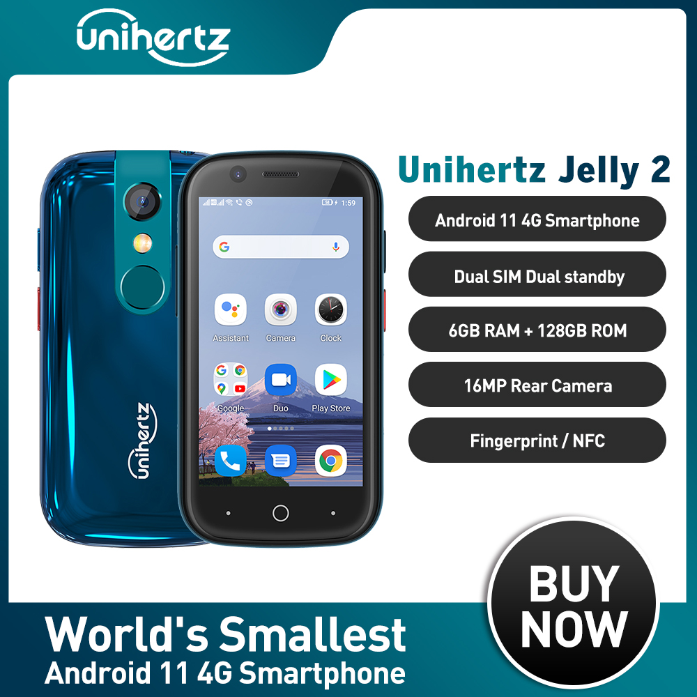 Unihertz-Smartphone Jelly 2, téléphone portable, 6 Go, 128 Go, Android 10, Helio P60 Octa Core, 4G, Smartphone de persévérance, Sim, USB, OTG, NDavid
