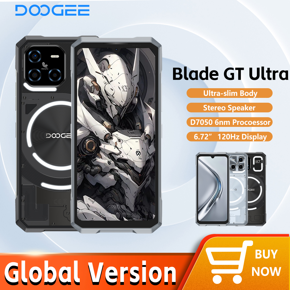 DOOGEE Blade GT Ultra 5G Smartphone robuste dimension 7300 6.72 ''16GB 512GB conception d'effet de lumière LED téléphone portable Ultra-mince