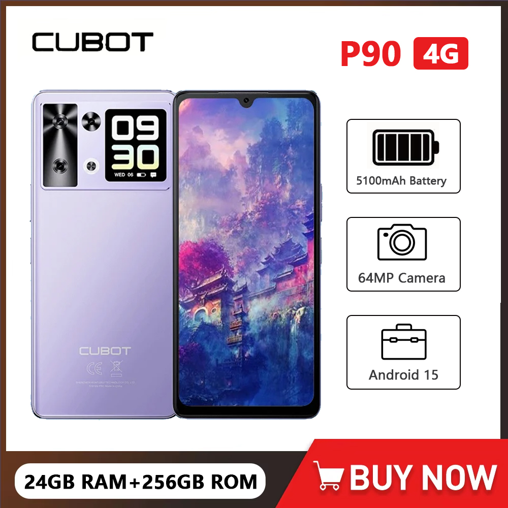 Cubot P90 Smartphone Android G100 octa-core 2.2GHz double haut-parleurs 24GB + 256GB téléphone portable 6.88 "120Hz 64MP 5100mAh téléphone portable NFC