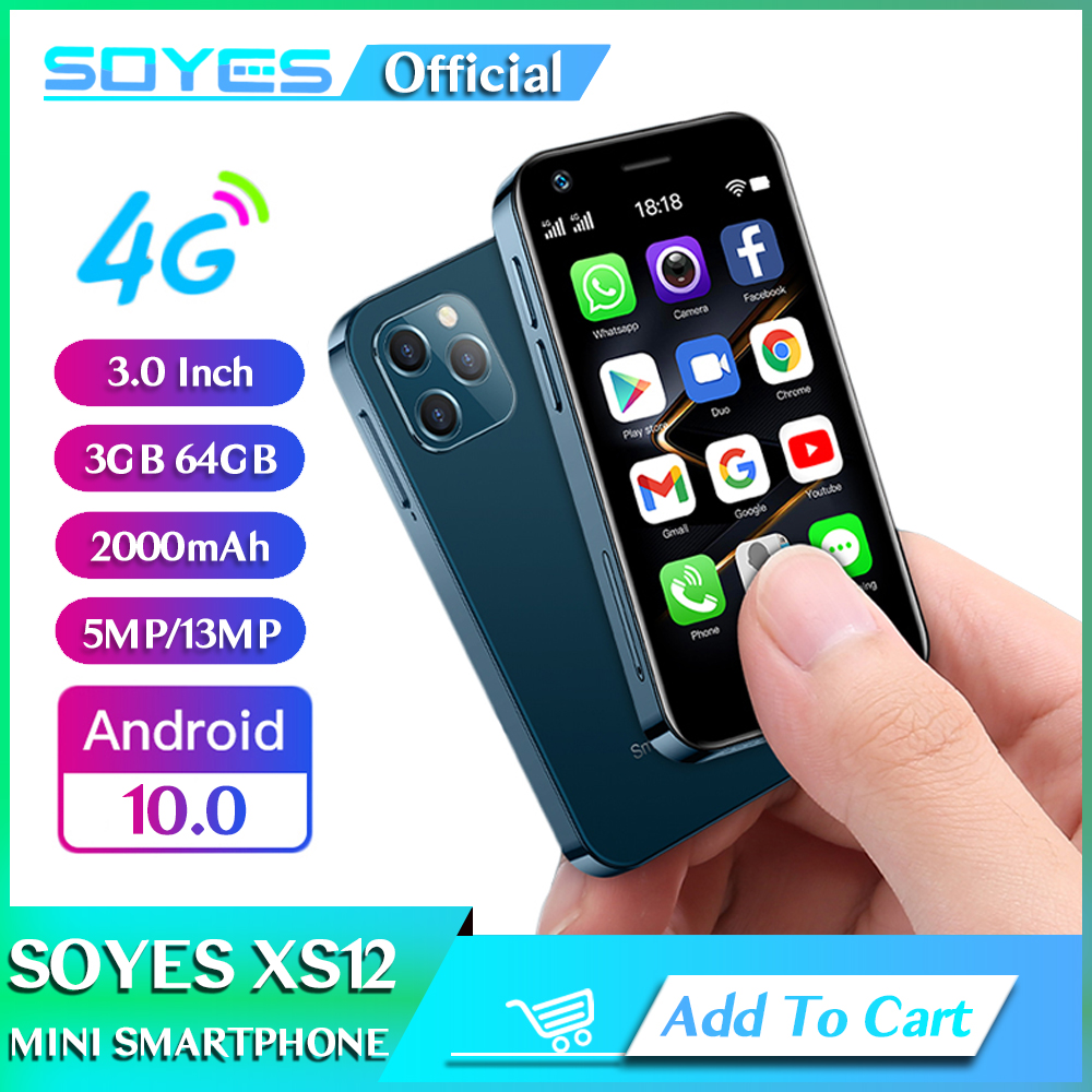 SOYES-Mini smartphone XS12, nouvelle mise à jour, 3 Go de RAM, 64 Go, Dean 3.0, Android 10.0, Octa Core, appareil photo 13MP, téléphone portable bon marché, VS XS11
