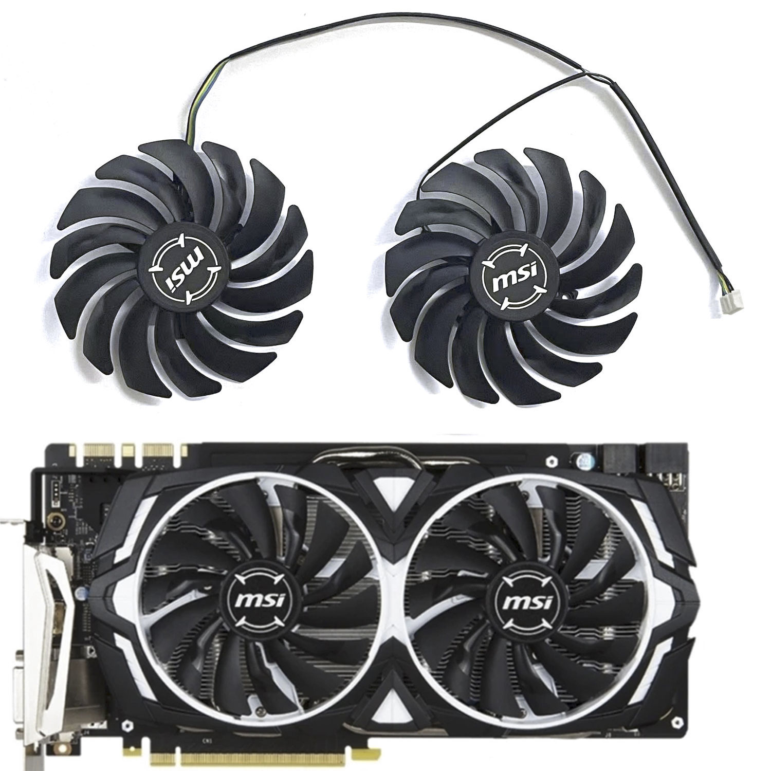 Ventilateur de ponçage pour gelée Radeon R9 380 Armor 2X GTX 1060 RX 470/570 jas580, carte de jeu, 95mm, 4 broches PLD10010S12HH gelée GTX1070 1080TI, nouveau