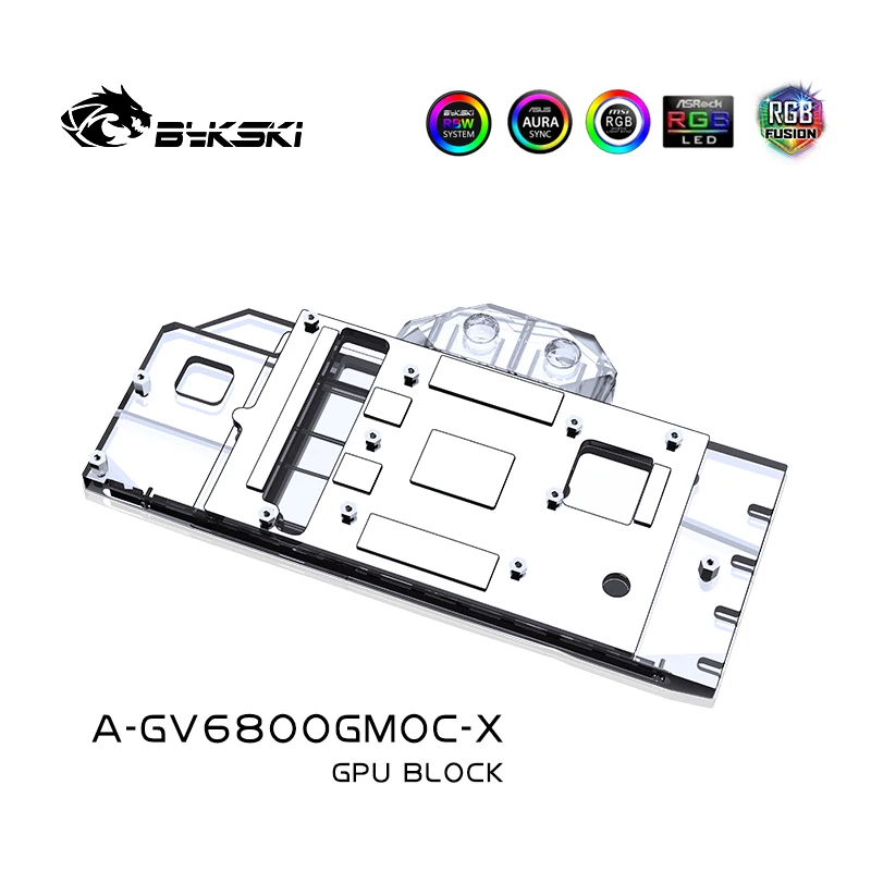 Bykski GPU bloc d'eau pour GIGABYTE Radeon RX6800 GAMING OC carte vidéo radiateur refroidi/plaque de cuivre épaissie A-GV6800GMOC-X