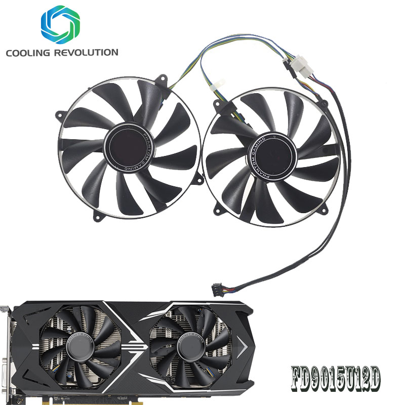 Ventilateur de carte de fouille, pour ASRock Radeon jas580 8G OC Phantom Gaming X, FD9015U12D 92MM DC12V 0,55 médailles 4 broches, 2 pièces/lot