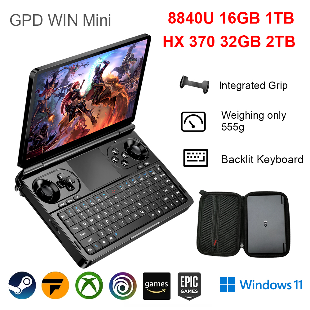 Nouveau 2025 GPD WIN Mini AI 9 HX 370 7 pouces 120Hz tablette de jeu portable 64GB RAM 2 to SSD poche Mini ordinateur portable lecteur de jeu Console