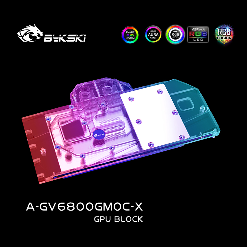 Bykski A-GV6800GMOC-X GPU bloc d'eau pour GIGABYTE Radeon RX6800 GAMING OC carte vidéo radiateur refroidi/T2 matériau en cuivre rouge