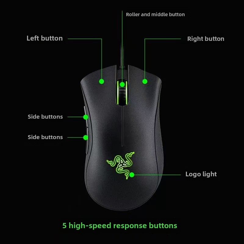 Razer Deathadder Viper Standard Edition 6400 Souris de jeu filaire Nouveau esports LOL