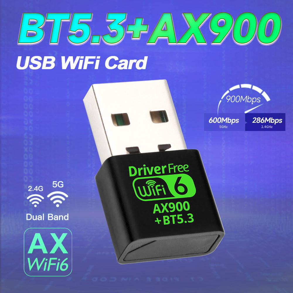 AX900 USB WiFi 6 Bluetooth 5.3 adaptateur 2in1 Dongle double bande 2.4G & 5GHz USB WiFi réseau sans fil Wlan récepteur pilote gratuit