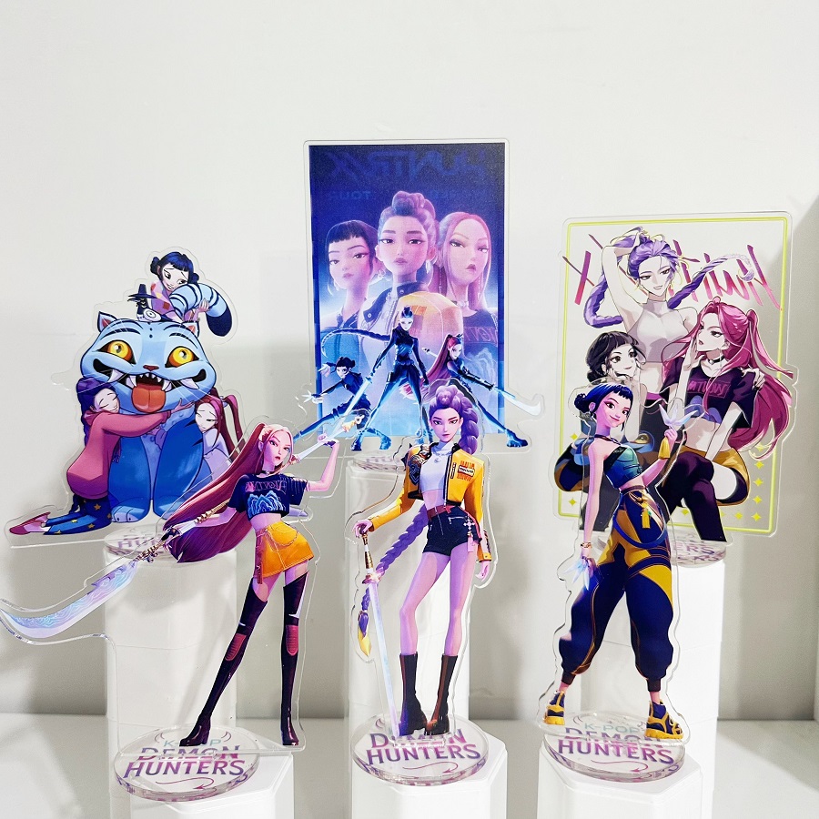 Anime Kpop chasseurs de démons huntrix saja meninos acryilico suporte modelo placa decoracao originalidade mesa figura exibicao noël