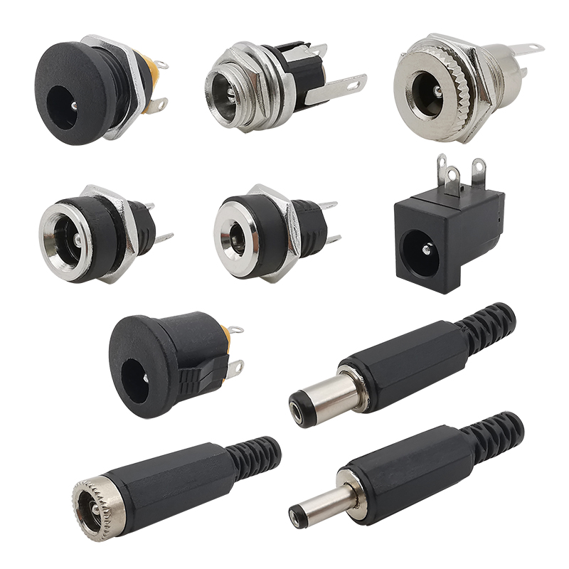 10 pièces connecteurs cc 5.5x2.1mm 3.5x1.3mm prise d'alimentation cc mâle femelle prise Jack écrou montage sur panneau connecteur adaptateur d'alimentation cc 5.5*2.1