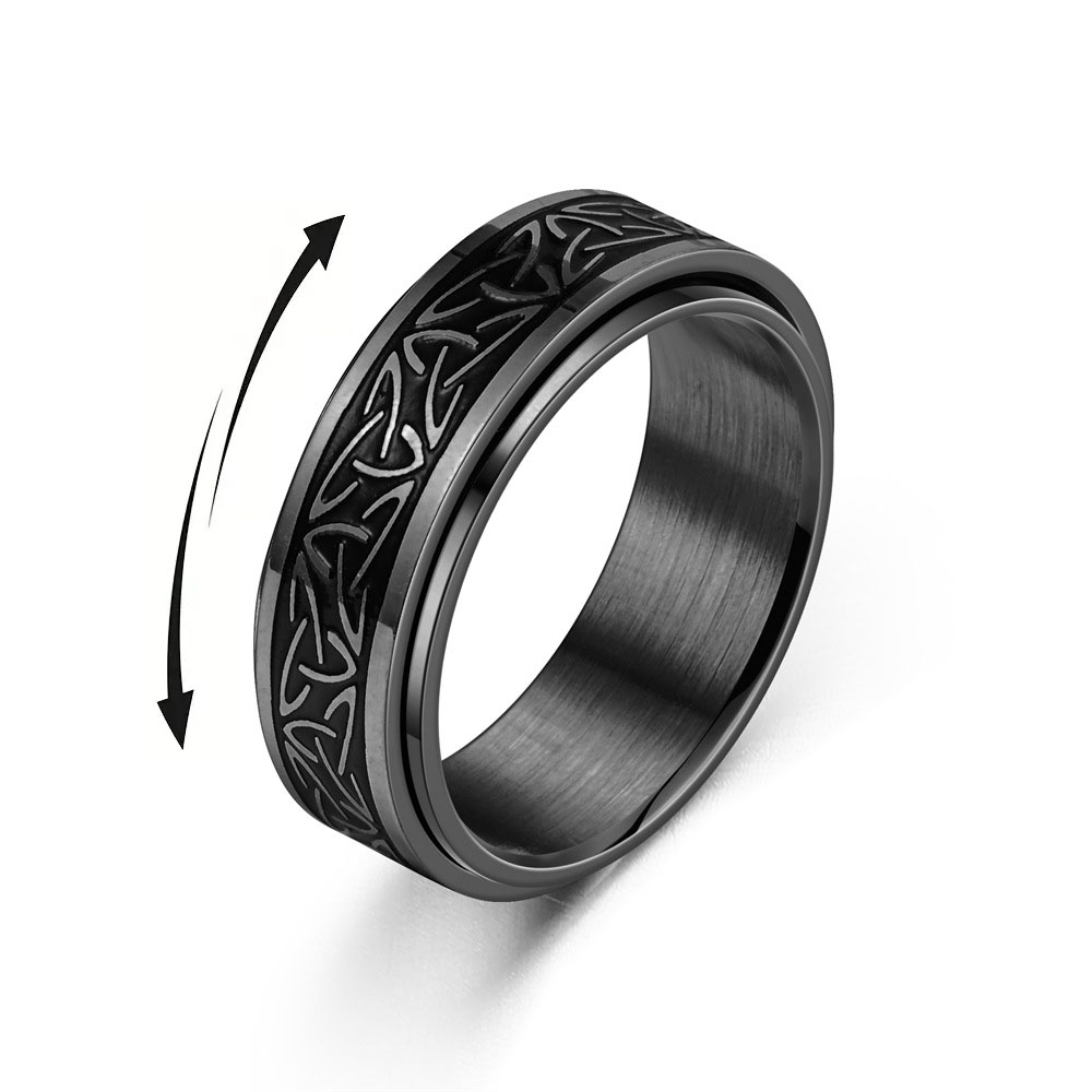 Viking celtique noeud Rune anneaux pour hommes rotatif en acier inoxydable Anti-Stress anxiété Relife anneau rotatif Anillo Antiestres