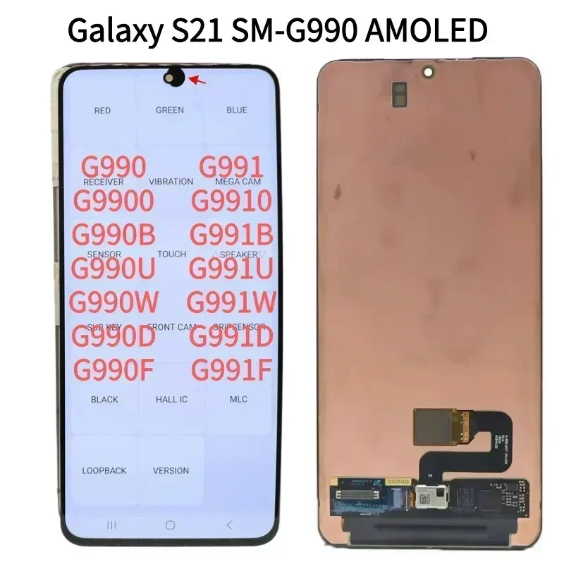 Super AMOLED G991 LCD Pour Samsung Galaxy S21 SM-G990B/DS G991F Écran Tactile Digitizer Assemblée s21 SM-G990F D'affichage
