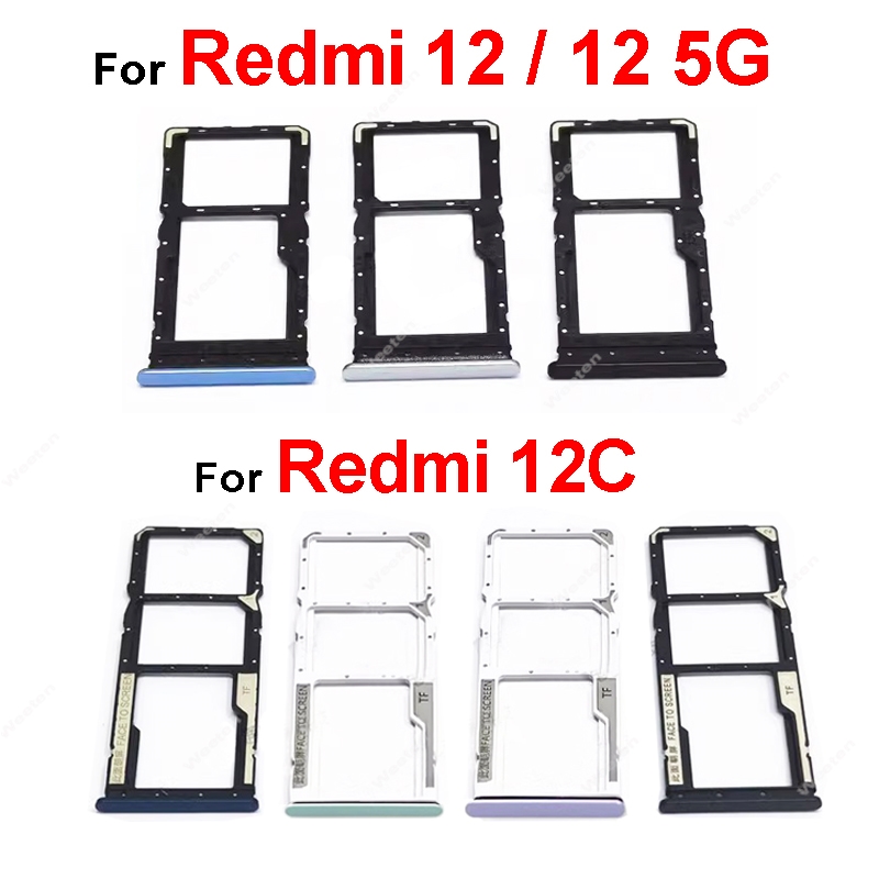 Plateau de carte Sim, emplacement pour carte SIM pour Xiaomi Redmi 12 12C 5G, support de lecteur de carte Sim, câble ruban flexible, réparation, pièces de rechange