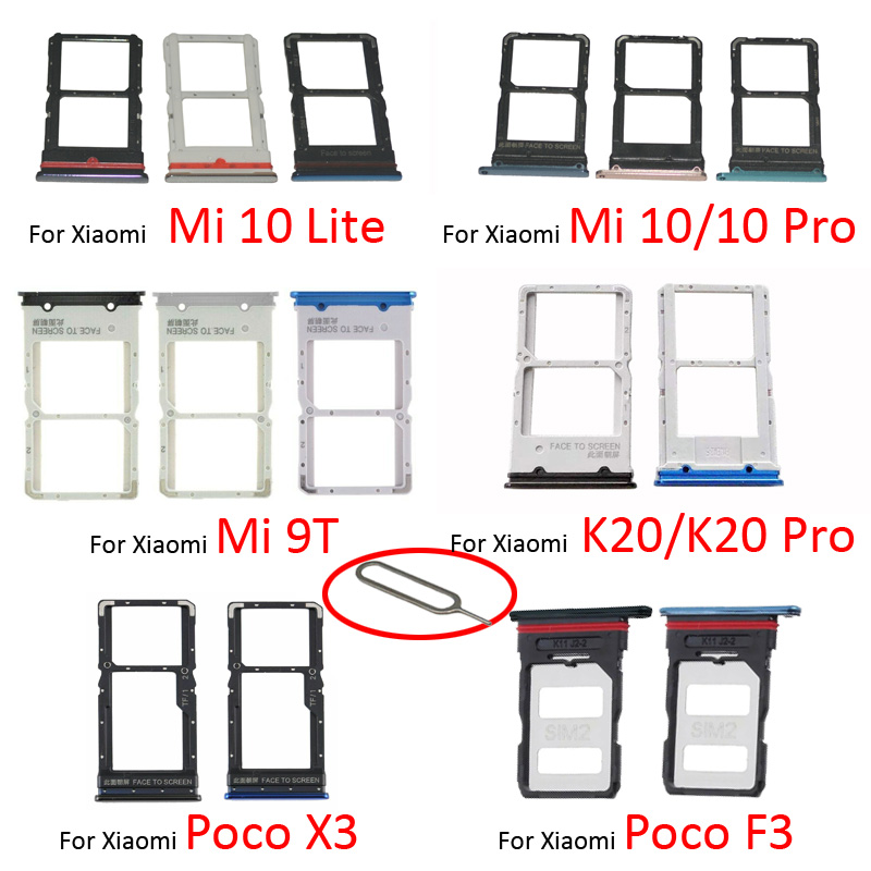 Plateau de fente pour carte SIM, pour Xiaomi Mi 9T 10 Pro Lite Poco X3 F3, puce SIM, support de carte SD, tiroir pour Redmi K20 K40 Pro