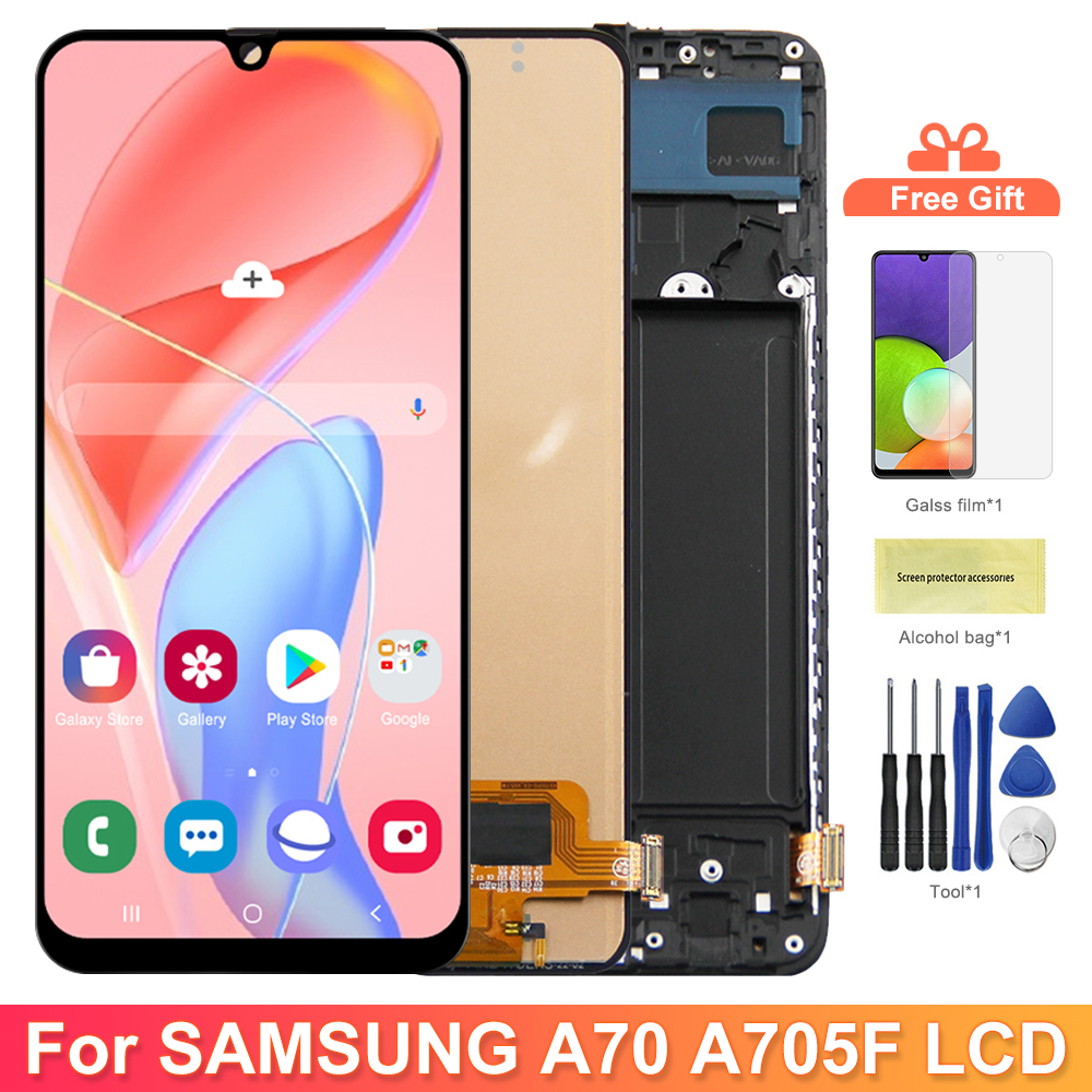 A70 SM-A705F A705FN/DS écran d'affichage avec cadre pour Samsung Galaxy A70 LCD écran tactile numériseur assemblée remplacement