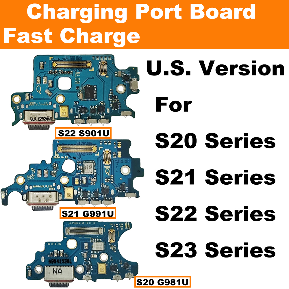 Carte de Port de Charge pour Samsung S22 S21 S20 S23 Plus Ultra G998U S908U S901U S918U, connecteur de Charge USB, câble de Dock Version américaine