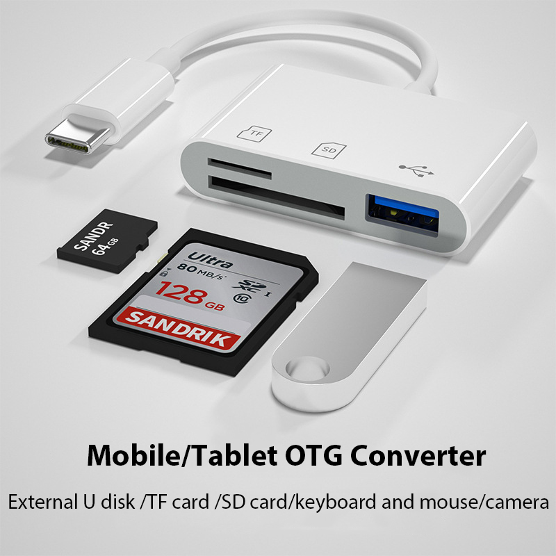 Adaptateur type c TF CF sD, lecteur de carte mémoire OTG, Compact FlashUsB-C pour lPad Pro Huawei Macbook samsung Xiaomi