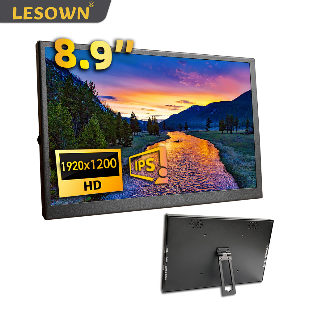 "LESOWN moniteur de voyage 8.9 10.1 pouces affichage étendu 1920x1200 écran LCD Portable configuration sans pilote pour PC ordinateur Portable jeu Windows