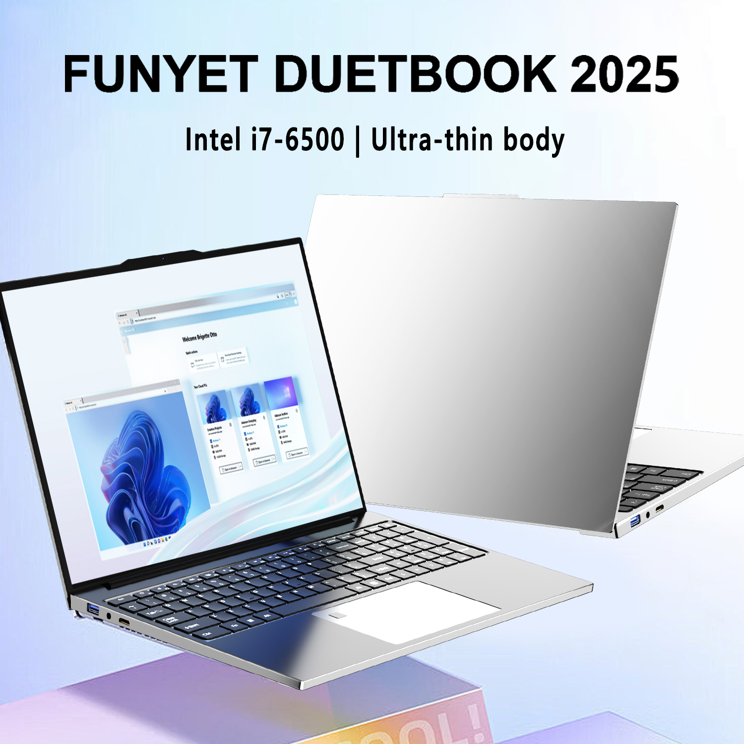 Ordinateur portable mince d'origine 15.6 "32GB RAM 2 to SSD Intel I7 6500U PC de jeu 1920*1080 affichage ordinateur d'étude de bureau PC Windows 11 Pro