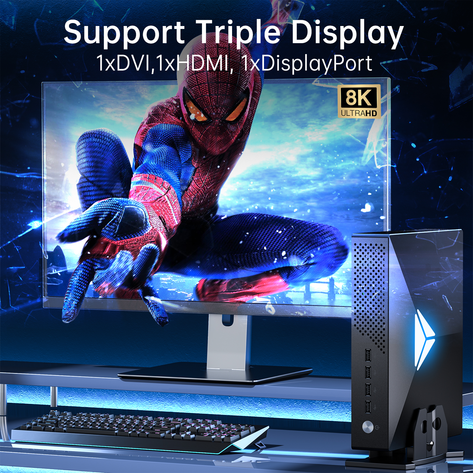 MSECORE MV200 Intel Core i9-9900KF RTX3050 8G carte discrète Mini PC de jeu Windows 11 ordinateur de bureau NVME SSD BT5.0