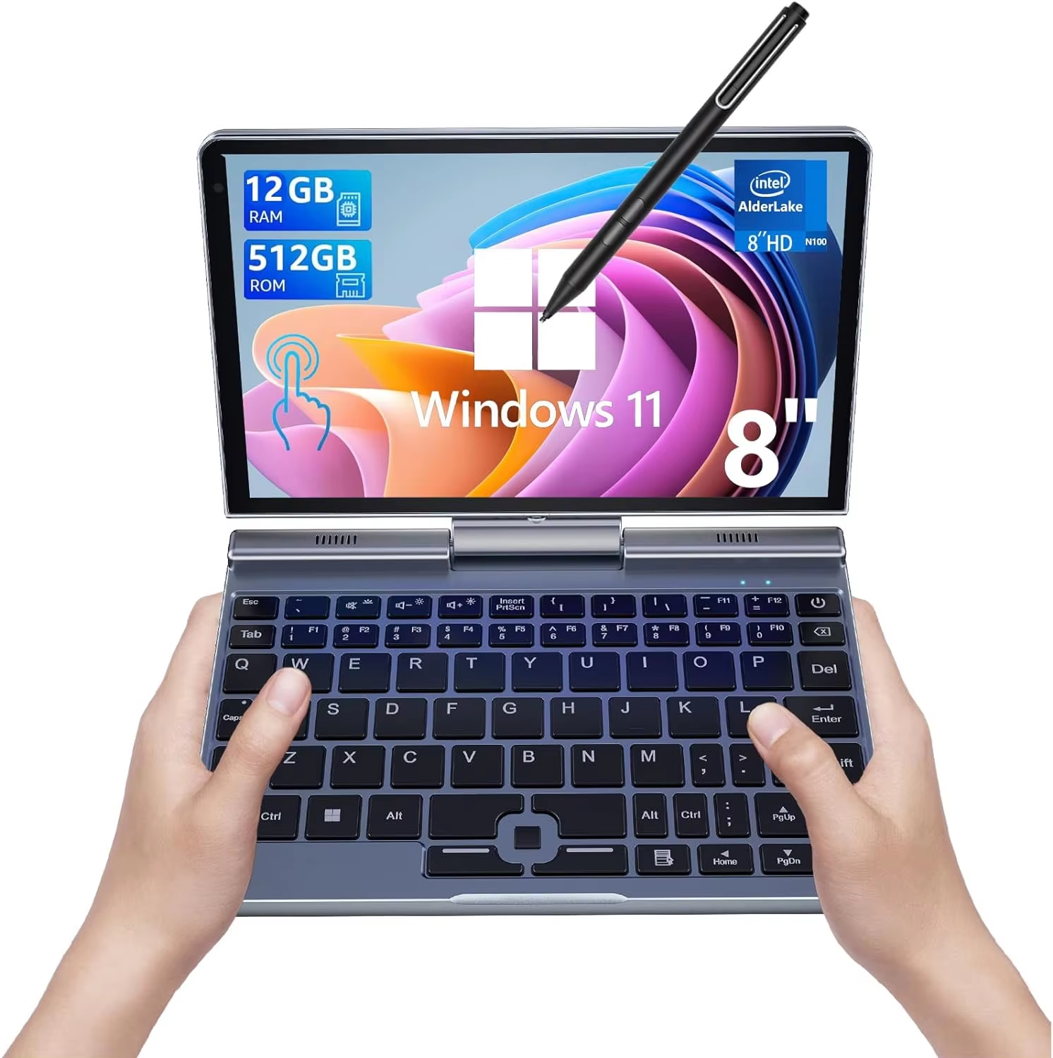 Mini ordinateur Portable Windows OS 8 pouces écran tactile ordinateur Portable N150 12GB + 1 to IPS petit ordinateur Portable Micro ordinateur