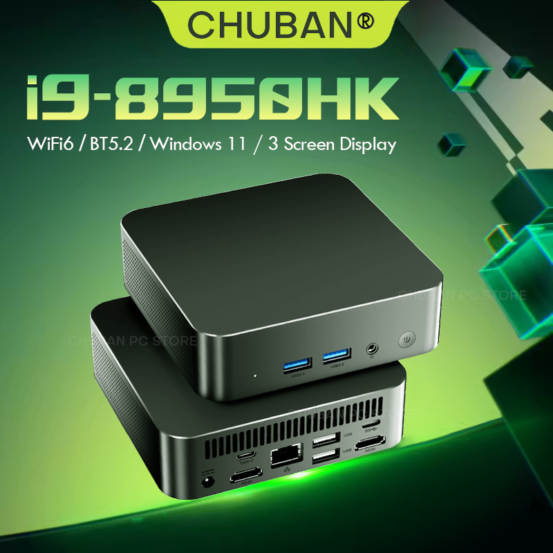 Nouveau Windows 11 Pro Mini PC Core i9 8950HK ordinateur de bureau Portable Gamer 16GB DDR4 1TB SSD WIFI 6 BT5.2 ordinateur de bureau d'étude