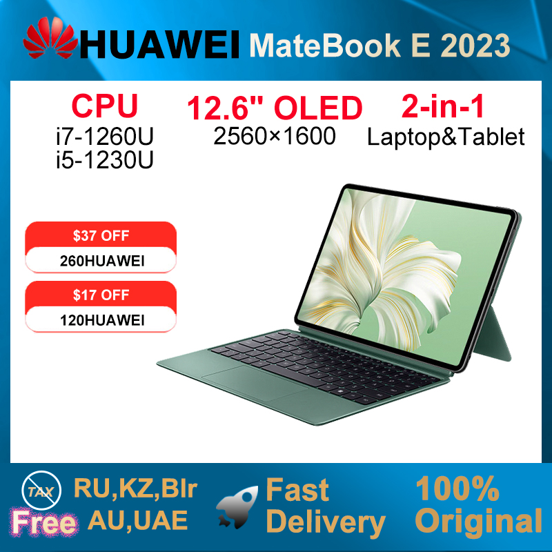 2023 HUAWEI MateBook E tablette d'ordinateur portable 2-en-1WiFi i5-1230U/i7-1260U 16GB 512GB/1TB 12.6 pouces 120Hz OLED Mini PC Iris Xe graphique