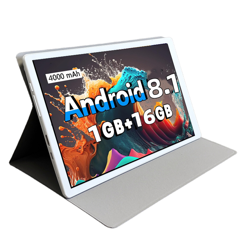 Tablette PC 10.1 pouces, 1 go de RAM, 16 go de ROM, M16QF2, Android 8.1, MT8163, Quad Core, 1.3GHz, double caméra, WIFI, Type dossier, étui de transport