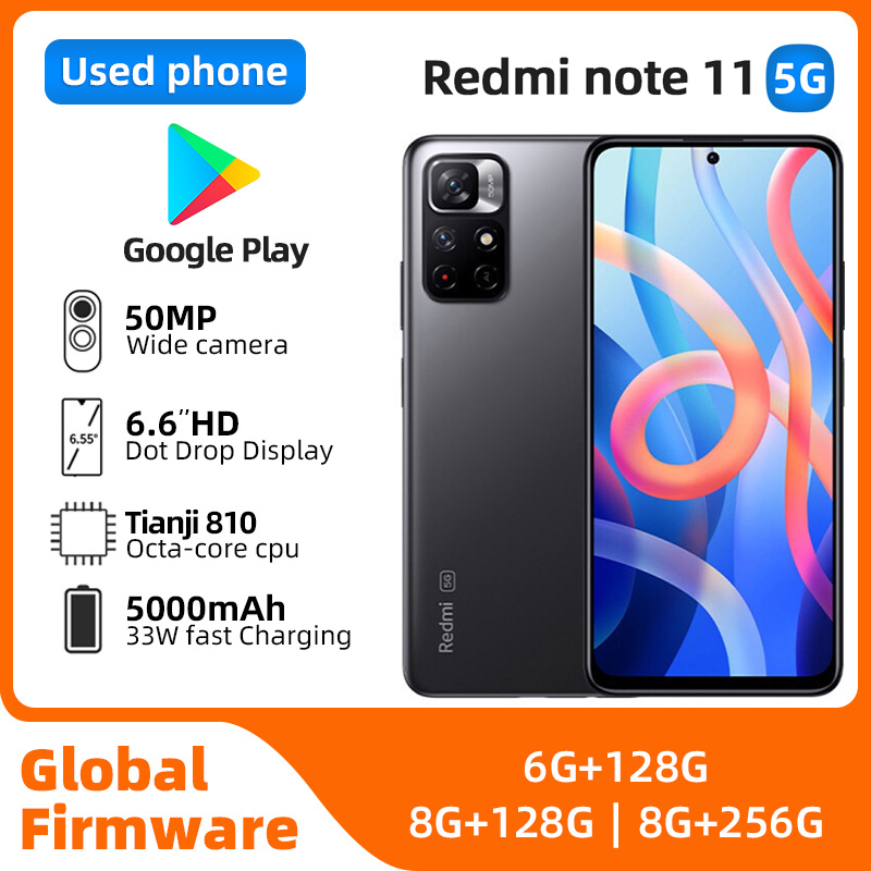 Redmi note11 5G débloqué Android 6.6 pouces écran 50MP caméra 5000mAH batterie bonne codition Smartphone